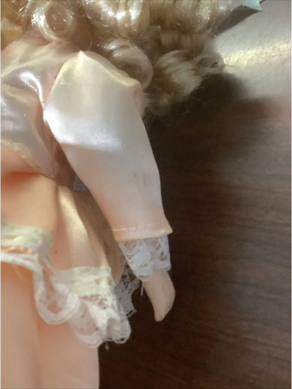 Porcelain Musical Wind Up Victorian Doll Plaid Dress